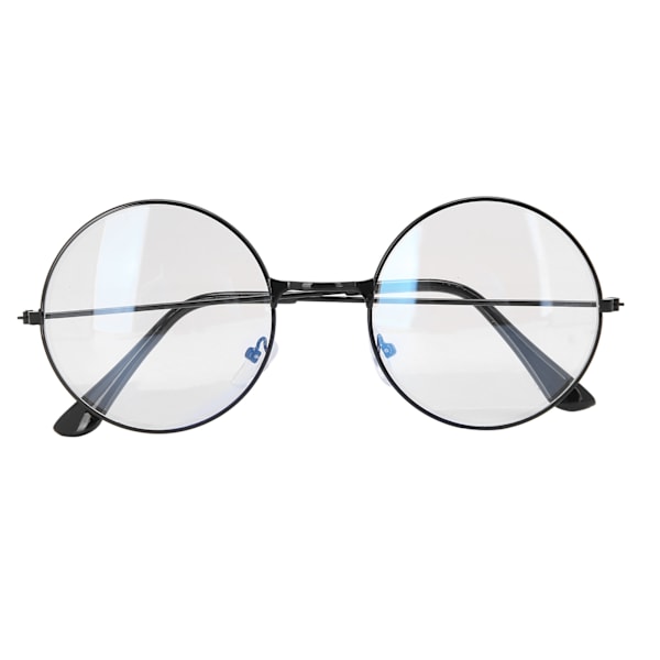 Vintage-tyyliset kirkkaat linssit Unisex Miesten ja Naisten Metallikehyksiset Lasit Silmälasit Musta