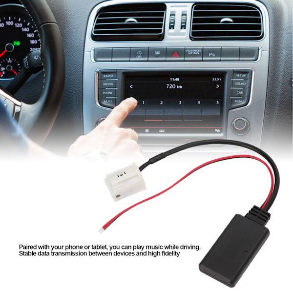 12-nastainen Bluetooth 5.0 -moduuli Radio Stereo Audio AUX-kaapeliadapteri Peugeot 307 308:n korvaava