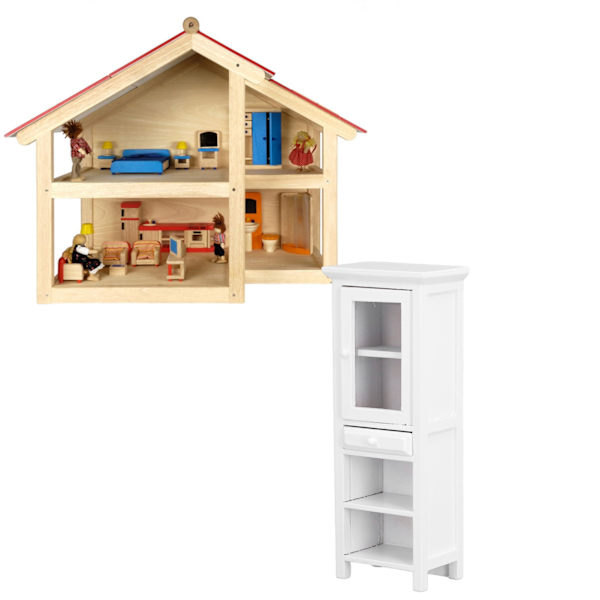 Oppbevaringskap 1:12 Miniatyr Dukkehustoppbevaringskap Modell Leke Dekorasjon Gave