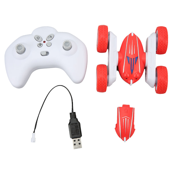 2.4GHz Stunt RC Bil 360° Rotation Anti-kollision Fjärrkontroll Elektrisk Mini Dubbelsidig Stuntbil Röd