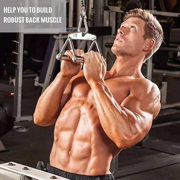 Rinnakkaiskahva, fitness ja vaijeripyörä - soutukahva kiinteää terästä, kaapelin vetokahva kumilla, latta vetokahva, soutukahva