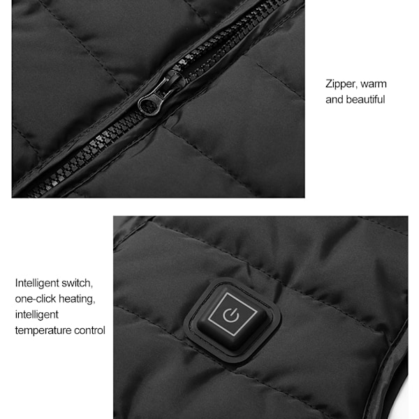 USB-laddningsbar intelligent värmeväst Fjärrinfraröd utomhus varmhållande väst (XXL)