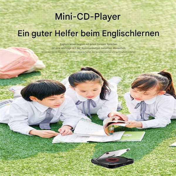 Bluetooth CD-afspiller til skrivebordet med HiFi-højttalere, Bluetooth-forbindelse, understøttelse af flere medieformater, CD MP3 USB AUX-afspilning, genopladelig