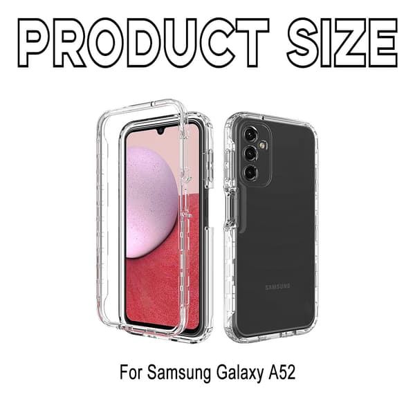360° Full Dekning & Støtsikkert Deksel for Samsung A52 / A52s 4G / 5G Transparent
