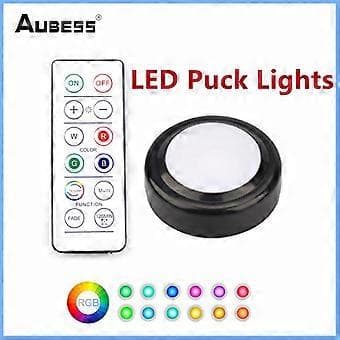 RGBW 16 Farver LED Puck Lys Under Skabslys Dæmpbar Trykstyring LED Lampe