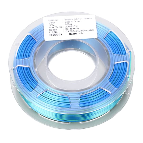 1,75 mm 3D Printer PLA Filament Dobbelt Farve Blå Grøn 3D Udskrivningsmaterialer 200g