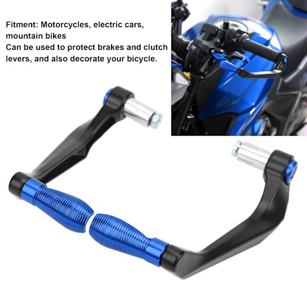 2 stk Motorsykkel Håndtakbeskyttere Sett Aluminium Legering Brems Clutch Styrebeskytter for Terrengsykler Blå