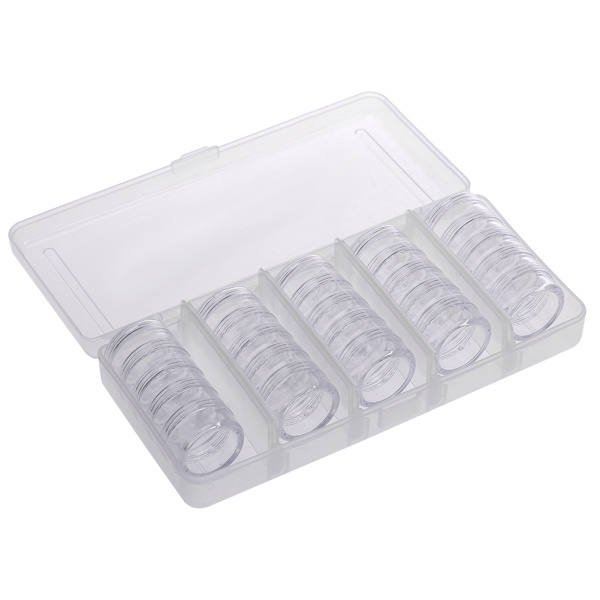 25 st/förpackning Transparenta Nagelkonst Dekorationer Förvaringslåda Sekvenser Glittrar Tillbehör Organizer