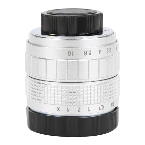 50mm F1.4 C-fäste Objektiv Används med Adapterring för Canon Spegelreflexkameror Silver