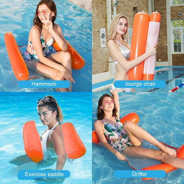 Sinwind Multi-Purpose Flydende Hængekøje, Oppustelig Pool Float 4-i-1 Flydende hvilestol Float Hængekøje Vandhængekøje Multi-Purpose Foldbar Flydende