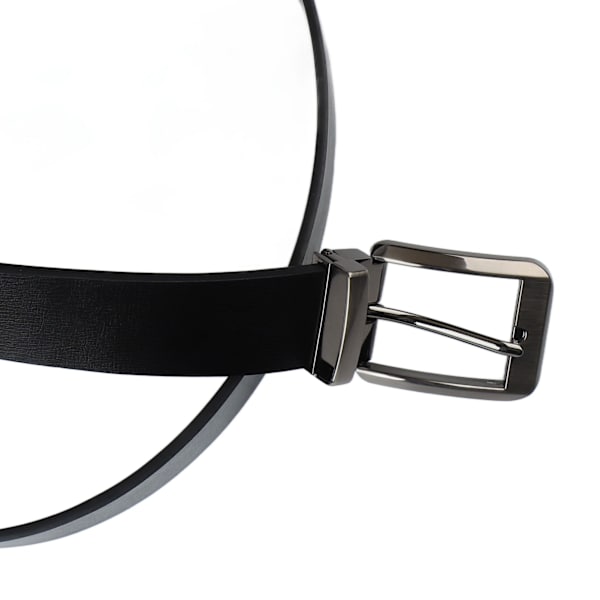 Herrar PU Läderbälte Fashionabel Elegant Casual Spänne Bälte för Kontorsarbete Dating Svart 49.2in