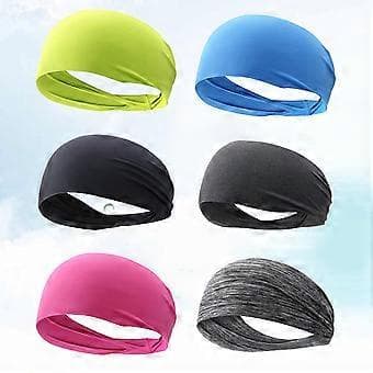 6 stk. Elastisk Hodebånd Yoga Hodebånd Kosmetisk Hodebånd Elastisk Hårbånd Sport Hodeinnpakning Trenings Hodebånd