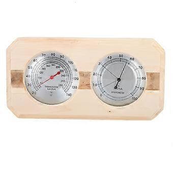 Træ Dobbelt Ur Display Sauna Rum Termometer Hygrometer Træpanel