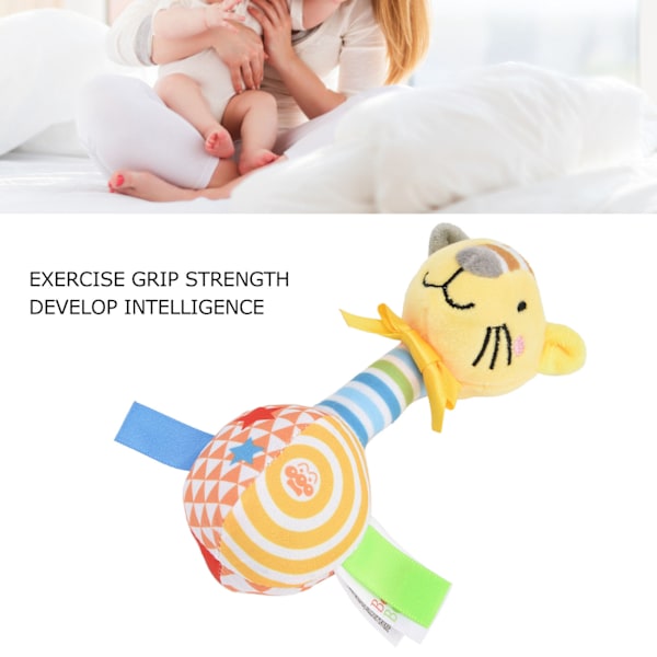 Plush Handskakleksaker för Bebis Mjuka Skakleksaker Skakleksaker för Spädbarn Handgreppsleksaker Djurdocka Gul