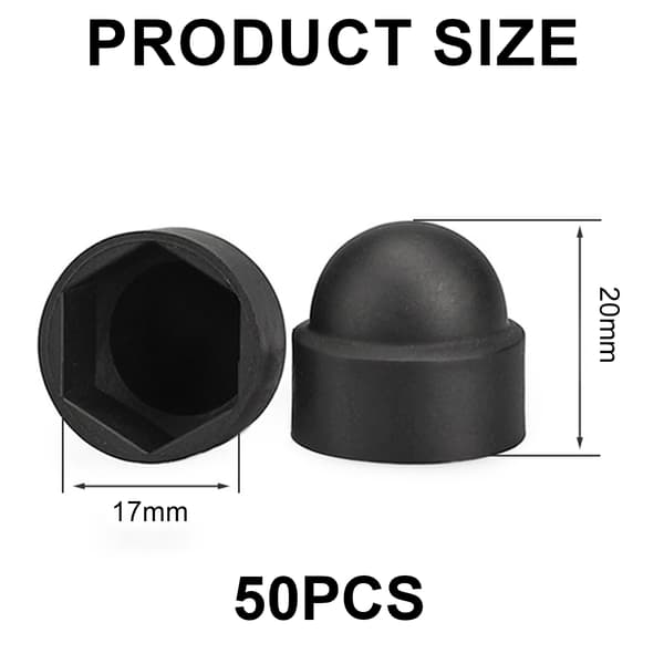 M10 Kronmutter för 17mm Nyckel, Antracit, 50 Stycken, Hålplugg