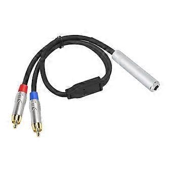 Flexibel 6,35 mm till 2 han Stereo Ljud Y-adapterkabel för hemmabiosystem 0,5 m