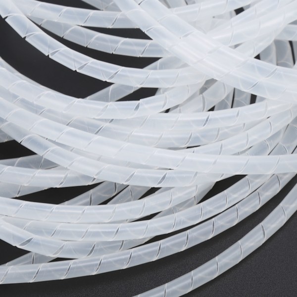 Spiral Wire Wrap Kabelhylse Slange Fleksibel Kabelarrangør Holder Håndtering Hvit Φ14‑4,5 meter