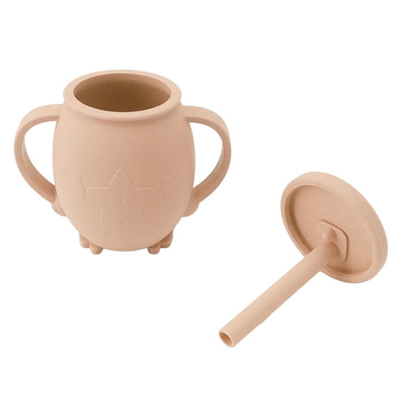 Kvalitetsmaterial Kopp, Aktiv Livsstil För Småbarn, Silikon Baby Sippy Mugg Med Sugrör Spillfri Design, Lätt Att Rengöra Och BPA-Fri,