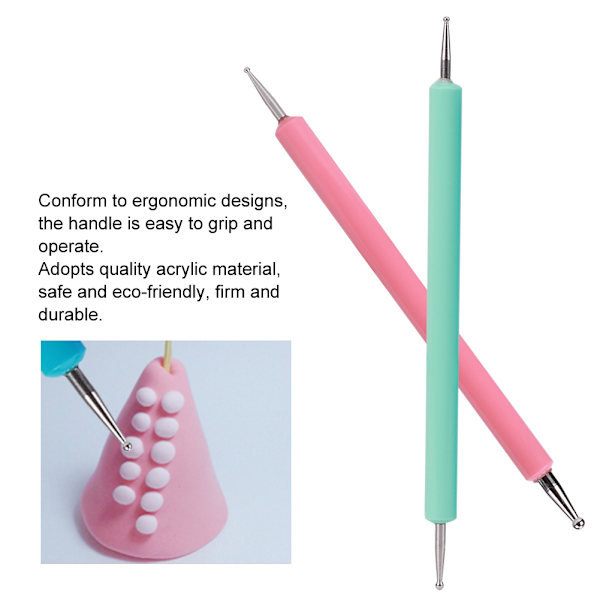 5 stk. Bærbare Akryl Dobbelt Hoved Dotting Pen DIY Rhinestones Bead Picker Maleri Pen Farve 5 stk. / Sæt