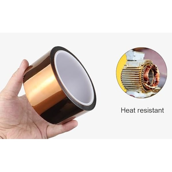 Högtemperaturtejp, Högkvalitativ Värmebeständig Polyimidtejp För Maskering, Lödning, Elektrisk Användning, Guld, 50mm*33m, Lämnar Inga Rester, Hög Isolering