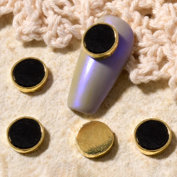 40 stk Nail Art Charms Rund knap Form Glitter 3D Gem Nail