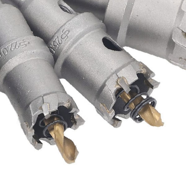 6 st 16 till 35 mm TCT Hålsåg Kit Hög Precision 3 Blad Multifunktionell Karbid Hålsåg Borr Set 3/8 tum Skaft