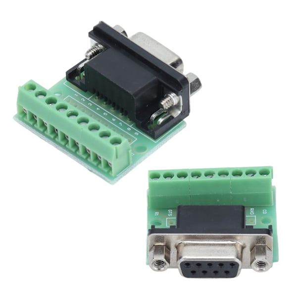 DB9 Hunn Terminal Breakout Board 9 Posisjoner Skrue Adapter for RS232 RS485 Kontakt