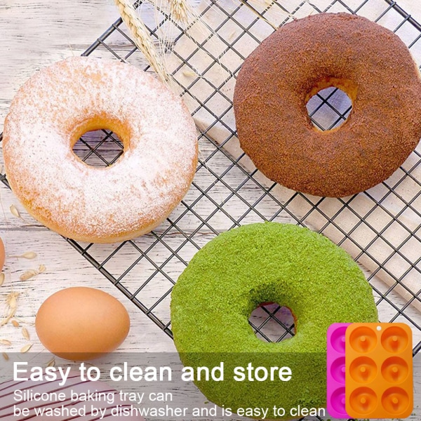 2 stk non-stick silikone donutform til bagning, nem at rengøre