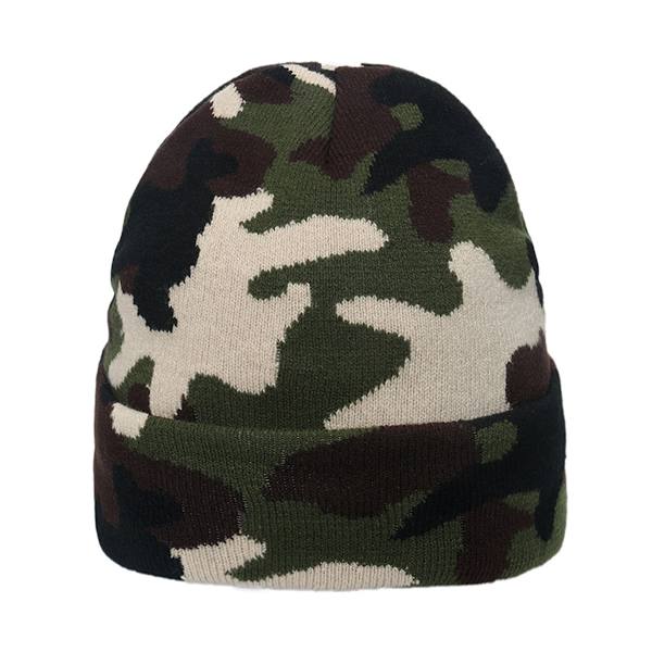 Vinter Beanie Blød Manchet Pom Pom Stribet Strik Hue Ski War