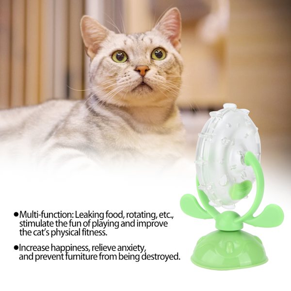 Katt Leksak Ljus Plast Interaktiv Matläckage Rotation Vindmölla Leksak för Träning av Katter