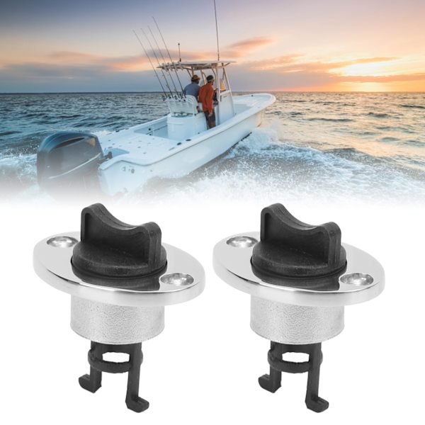 2 stk. 316 Rustfrit Stål Marine Drænplug Oval Garboard Transom Bådplug til 1 tomme Hul