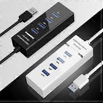 RYRA 4 Portar USB3.0 Hub Snabb Laddnings Expansionsdocka 5Gbps HUB Med LED-Indikator