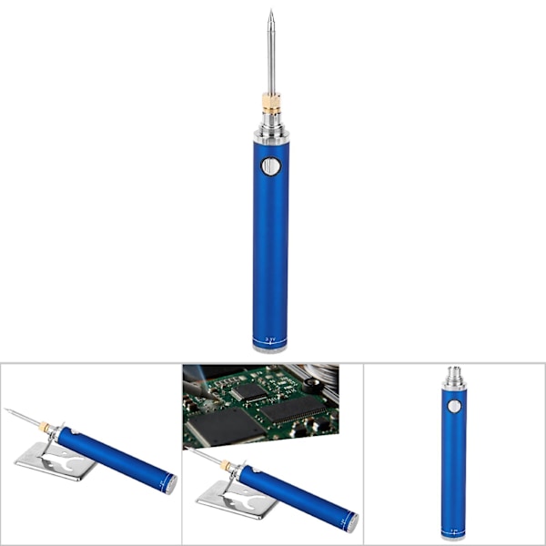 Mini USB Soldering Iron Kit 5V Anti Oxidation Portable Rechargeable Soldering Pen(Blue )