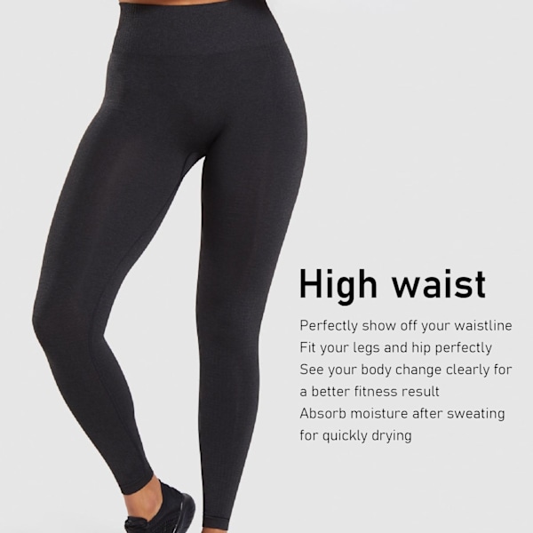 Yoga Byxor Dam Hög Elasticitet Slim Fit Casual Sport Leggings för Träning Kläder Svart M