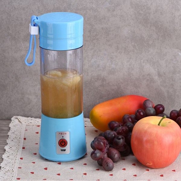 380ML Bärbar Laddningsbar USB-Saftpressare Fruktjuice Extraktor Handhållen Flaska Kopp Blå