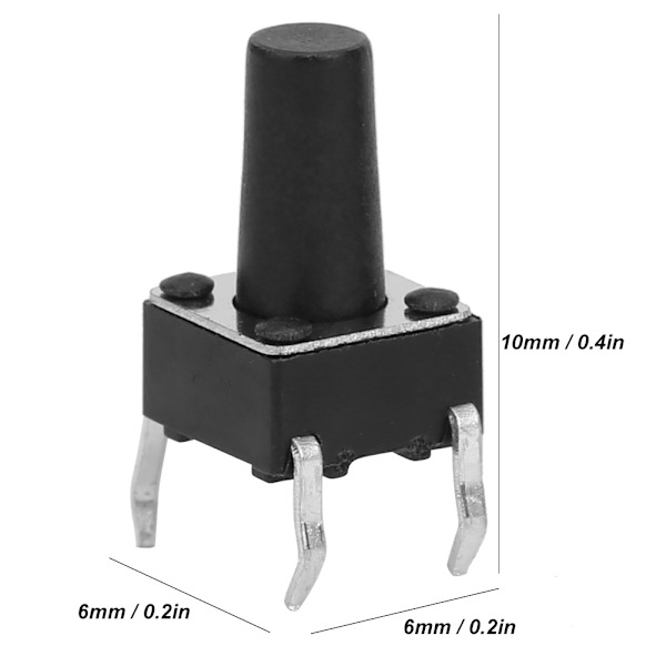100 st Momentära Taktila Knappbrytare Industritillbehör Snabb Respons DIP 6 x 6 x 10mm