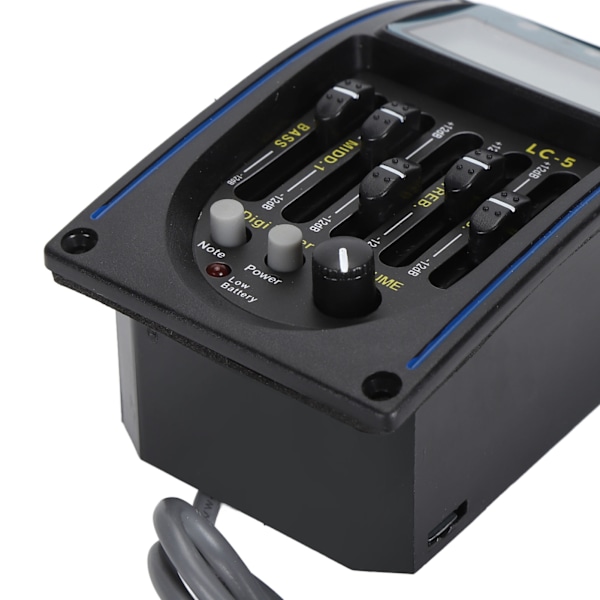 Akustisk Gitarr 5-bands EQ Equalizer Förkopplad Gitarrförförstärkare Piezo Pickup med Stämfunktion