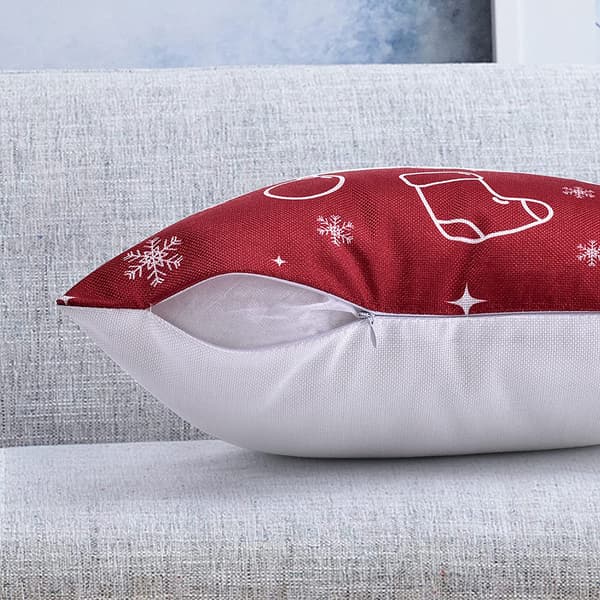 Sett med 4 juleputetrekk, juledekorasjon til sofa og soverom