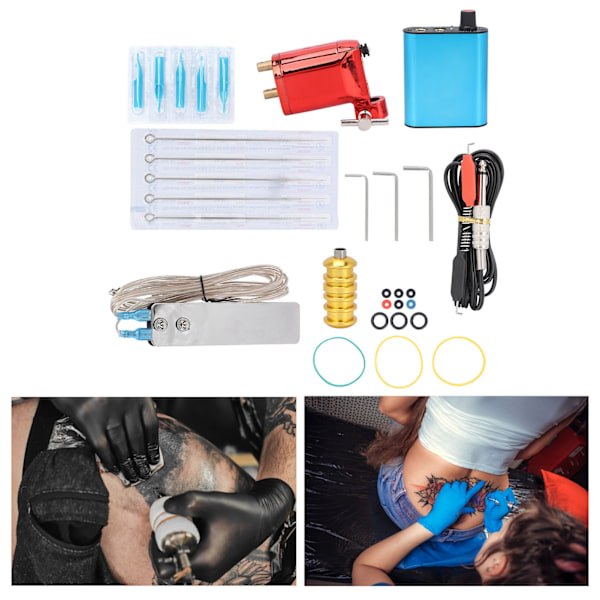Tatueringsset Professionell Tatueringsmotor Maskin Liner Shader Nål Kit Verktyg Set 90‑265VUS Kontakt