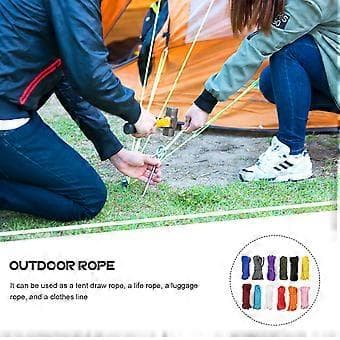 12 rullar campinglinor utomhustältlinor paraplysnören flätade rep