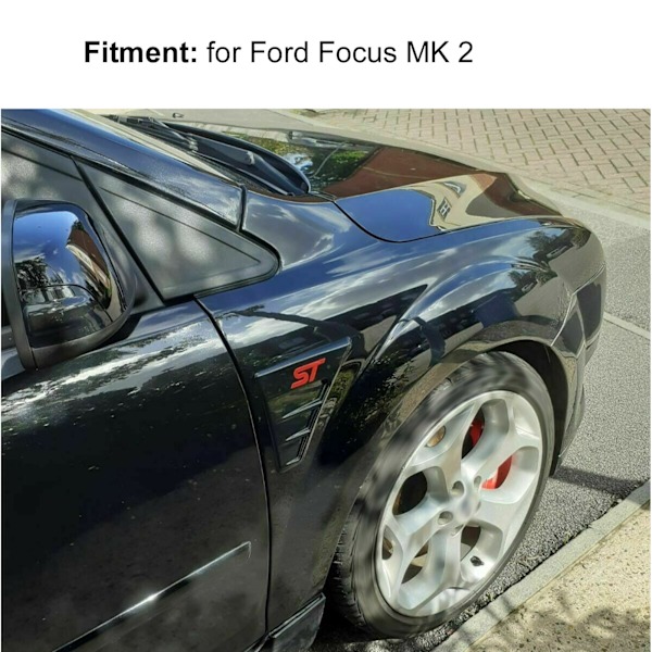 Par Fender Side Vent Cover Trim til ST RS Style Modificeringstilbehør til Ford Focus MK 2 Rød