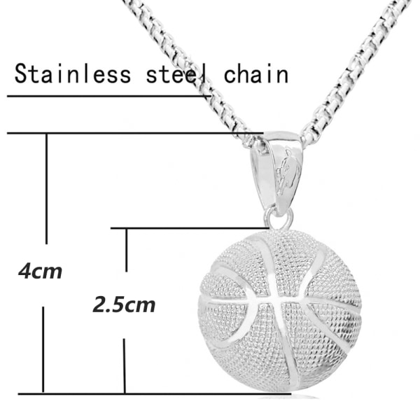 Basketball-anheng - Motekjede for menn i rustfritt stål