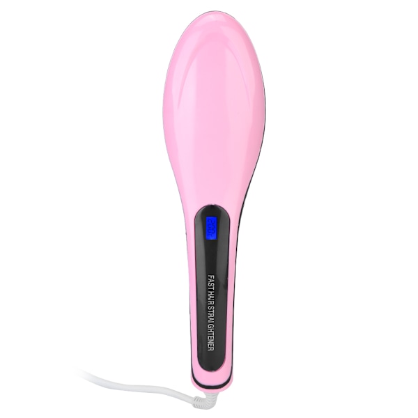 Multi-Functional Anion Electric Hairbrush Hair Comb Hair Straightening Comb EU Plug 100-230VPink