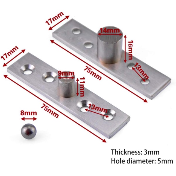 360 graders skjult rotasjon dørpivot hengsler 4 stk pivot hengsel