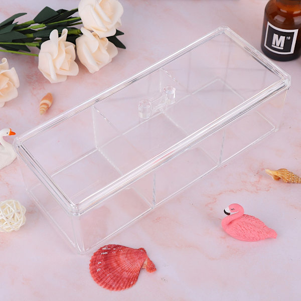 Transparent Kosmetik Opbevaringsboks Puff Bomuldspind Makeup Pad Holder Container Organizer