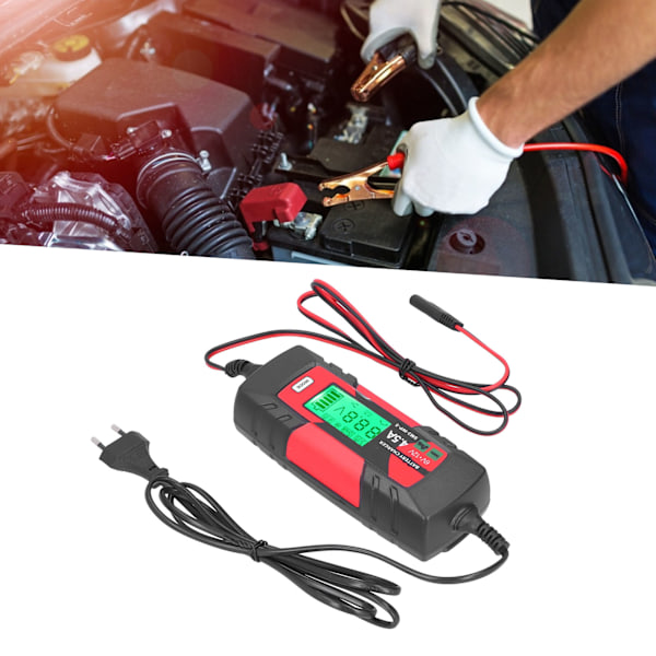 6V 12V Car Battery Charger Intelligent Automatic Batteries Maintainer with LCD Display SM3‑WP‑5EU Plug 220-240V