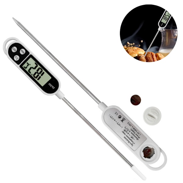 Digital stektermometer i rostfritt stål, snabb avläsning och respons, professionell sensor för säker matlagning, korrosionsbeständig lång sond för