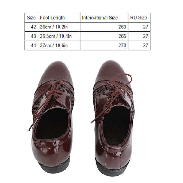 Formella Business-skor Snörning Fritid PU-läder Herr Casual Dress Skor för Vardagslivet Vinröd 42