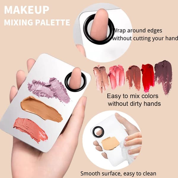Makeup Artists Essential, Makeup-spatel i rustfrit stål, glat overflade, let at rengøre, holdbart rustfrit stålmateriale til blandingspalettesæt