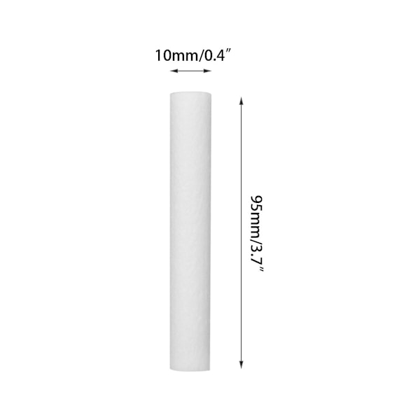 10 stk Bløde Udskiftningsfiltre Øko-venlige Filterbomuldspinde til USB Luftfugter (95 x 10 mm)